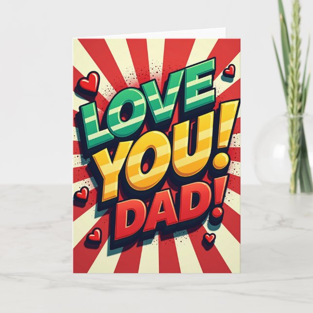 Tarjeta Retro Te Amo Papá (Anverso)