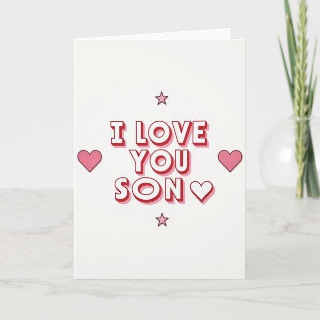 Tarjeta Retro Te Quiero Hijo (Anverso)