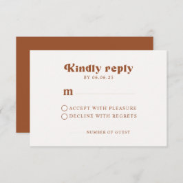 Tarjeta Retro Terracotta Wedding RSVP
