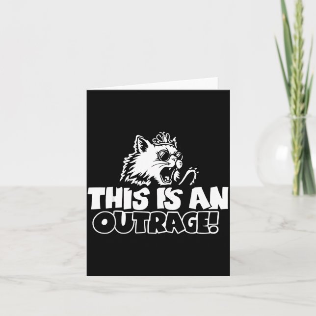 Tarjeta Retro This Is An Outrage Quote Meme Cat Cute Funny (Anverso)