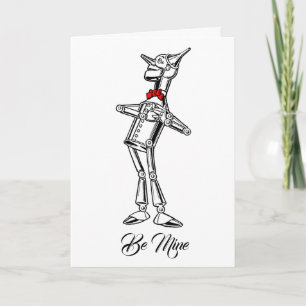 Tarjeta Retro Tin Man Red Bow Empate Tu Texto