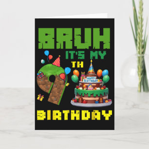 Tarjeta Retro tío es mi cumple 9 pastel de píxeles jugador