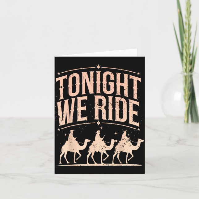 Tarjeta Retro Tonight We Ride Three Wise Men Christmas Nat (Anverso)