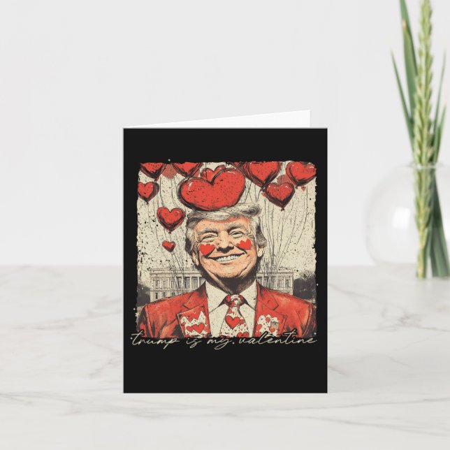 Tarjeta Retro Trump es mi San Valentín Trump Día de San Va (Anverso)