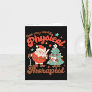 Tarjeta Retro Uno Fisioterapeuta Muy Alegre Santa Navidad