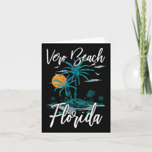 Tarjeta Retro Vacacional Retro Sunset Florida Vero Beach