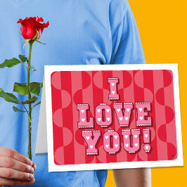 Tarjeta Retro Valentine te amo
