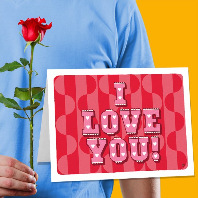 Tarjeta Retro Valentine te amo (Subido por el creador)