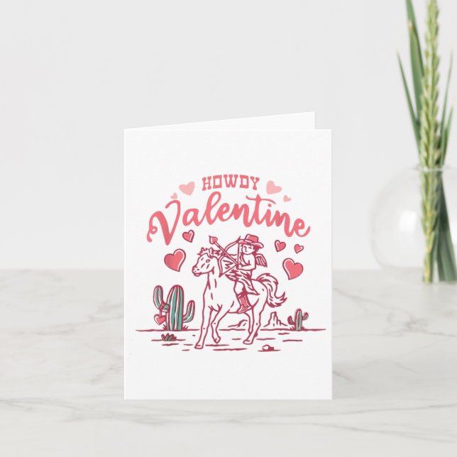 Tarjeta Retro Valentine Western Valentine Apparel Howdy Va (Anverso)