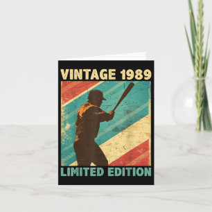 Tarjeta Retro Vintage 1989 Baseball Lover Limited Edition