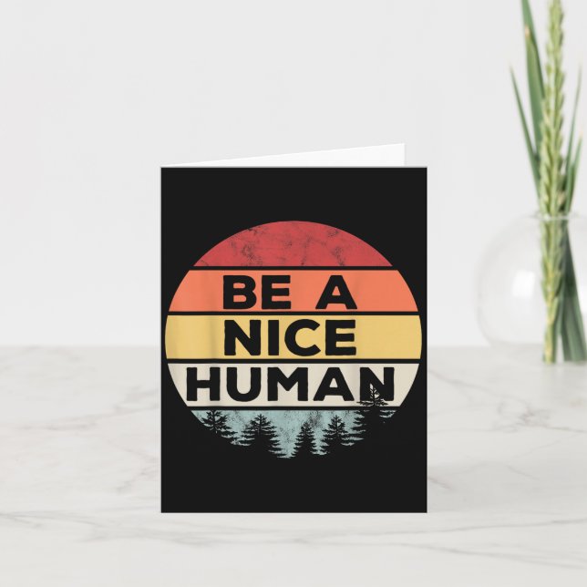 Tarjeta Retro Vintage Be A Nice Human  (Anverso)