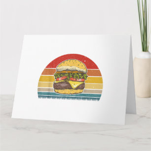 Tarjeta Retro Vintage Cheeseburger Design Costume Hamburgo