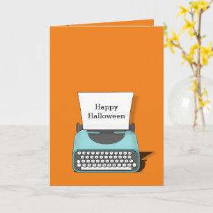Tarjeta Retro Vintage de Máquina de Escribir Feliz