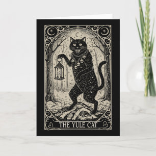 Tarjeta Retro Vintage El Gato de Yule Tarot Card Navidad O