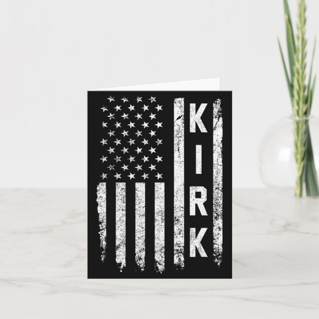 Tarjeta Retro Vintage Kirk Us Flag  (Anverso)