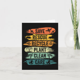 Tarjeta Retro Vintage Salva Abejas Rescata Animales Recicl