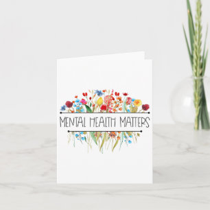 Tarjeta Retro Vintage Wildflower Salud Mental S Conciencia