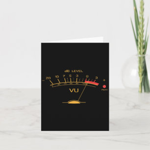 Tarjeta Retro Vu Meter Ingeniero de Audio Vintage Grabándo