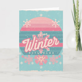 Tarjeta Retro Winter Club – Vintage Ski Greeting Card