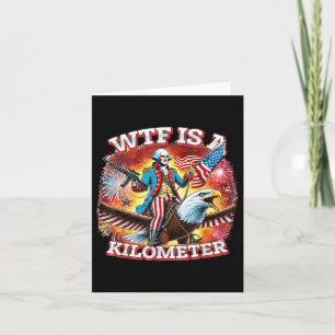 Tarjeta Retro Wtf Es Un Kilómetro Gracioso Patriótico Esta