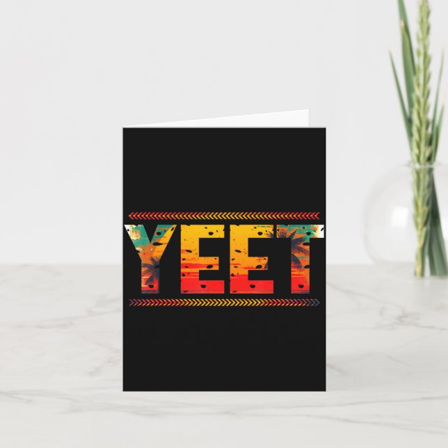 Tarjeta Retro Yeet Funny Saying Quote Slang Men Women Suit (Anverso)