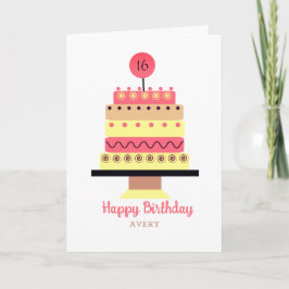 Tarjeta Retro Yummy Tall Cake Original Art Card