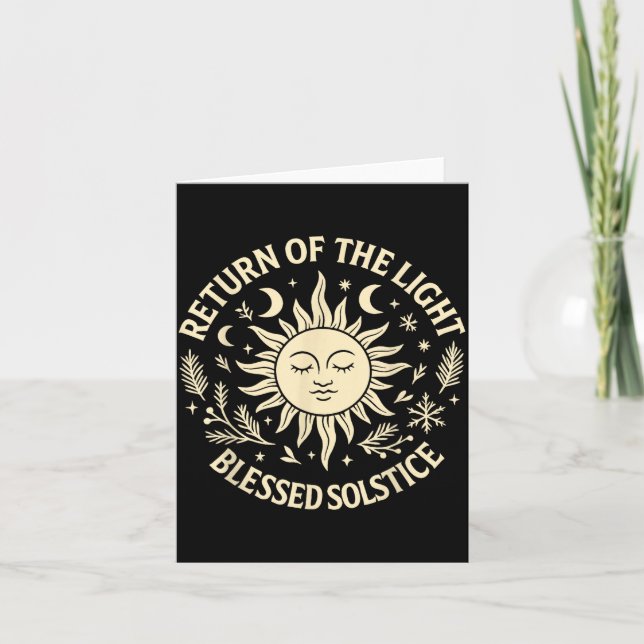 Tarjeta Return Of The Light Blessed Solstice Celestial Sun (Anverso)