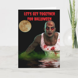 Tarjeta Reunámonos para Halloween.