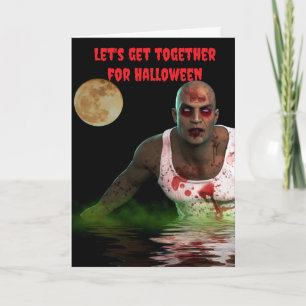 Tarjeta Reunámonos para Halloween.
