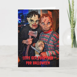 Tarjeta Reunámonos para Halloween.
