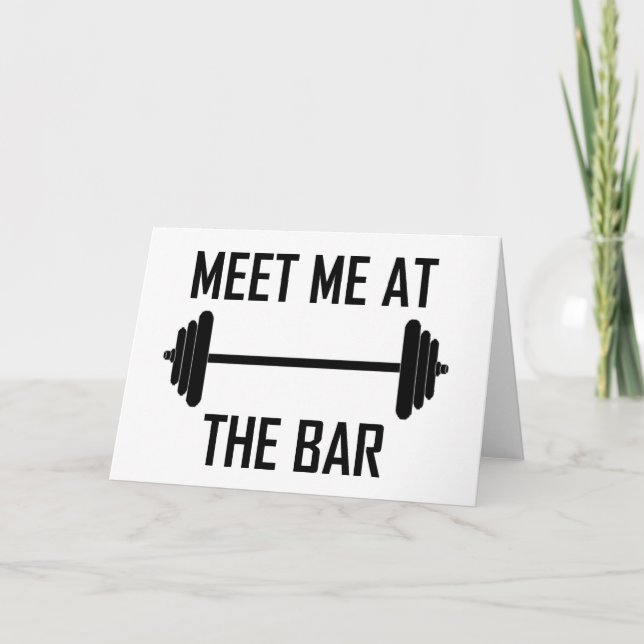 Tarjeta Reúnete conmigo en la cita graciosa del bar (Anverso)