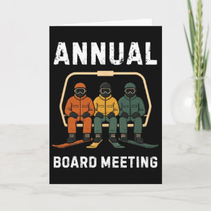 Tarjeta Reunión Anual de la Junta Snowboard Papá Esquí Div