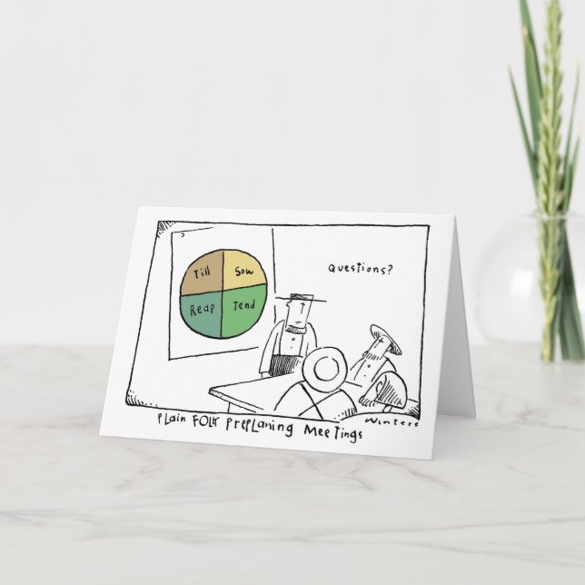 Tarjeta Reunión de Amish del gráfico de sectores (Anverso)