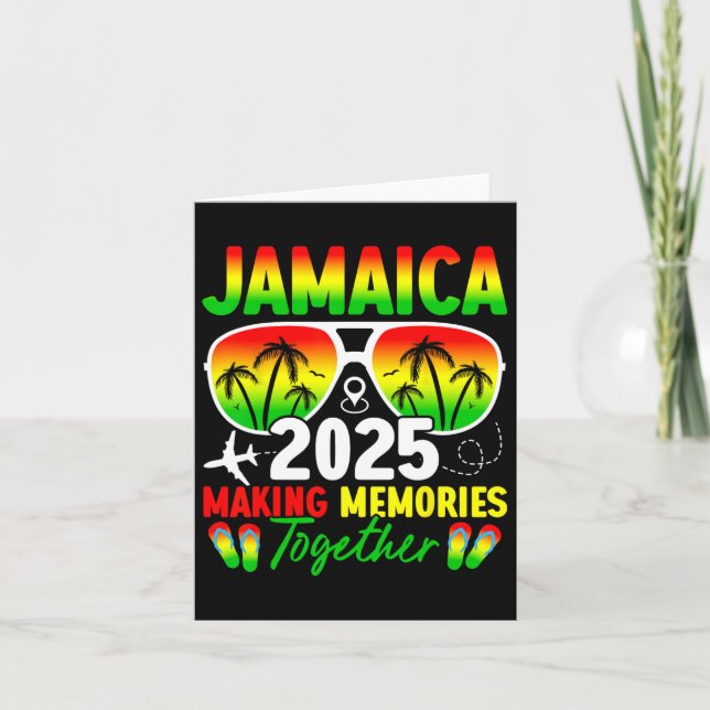 Tarjeta Reunión familiar de Jamaica 2025 haciendo Recuerdo (Anverso)