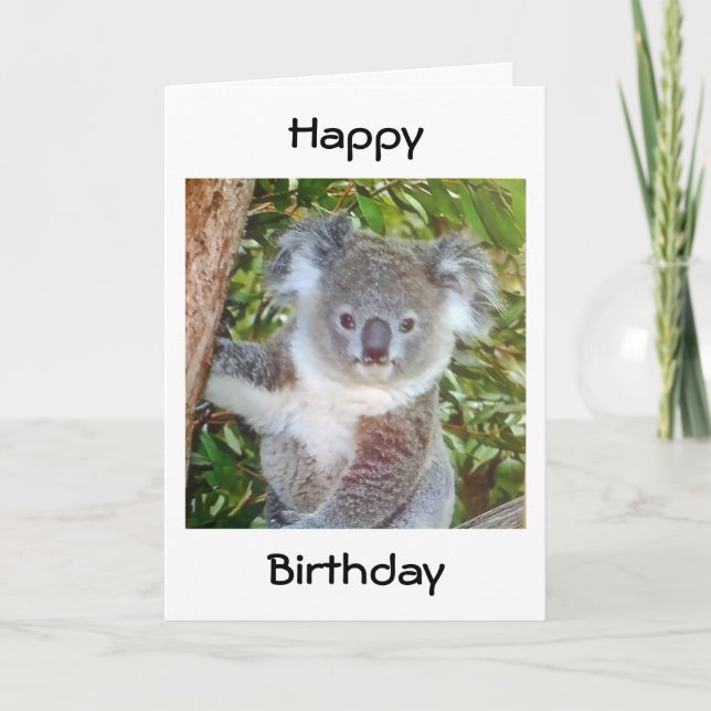 TARJETA "REUNIONES DE CUMPLEAÑOS DE KOALA" (Anverso)