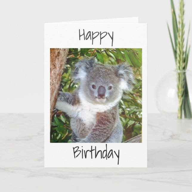 TARJETA "REUNIONES DE CUMPLEAÑOS DE KOALA" (Anverso)