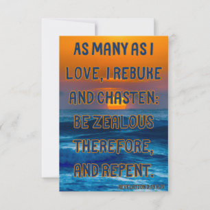Tarjeta Revelación 3:19 KJV Biblia Verse Pic Greeting Card
