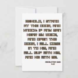 Tarjeta Revelación 3:20 KJV Saludo de las Escrituras de Bi