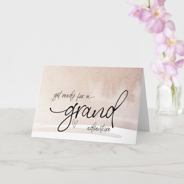 Tarjeta Revelación de embarazo de nuevo bebé para familiar (Orquídea)