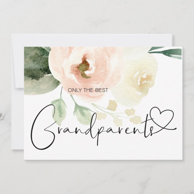 Tarjeta Revelación del embarazo Recién nacido de los abuel (Anverso)