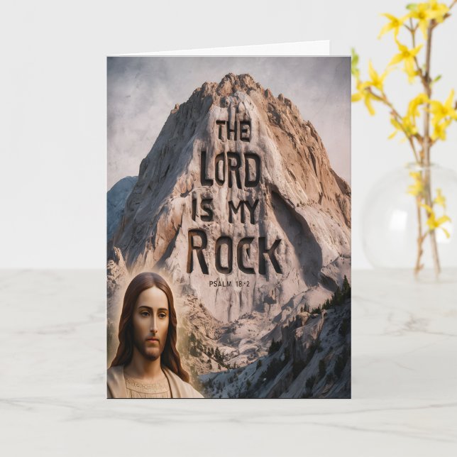 Tarjeta Revelación divina: El Señor es mi piedra (flor amarilla)