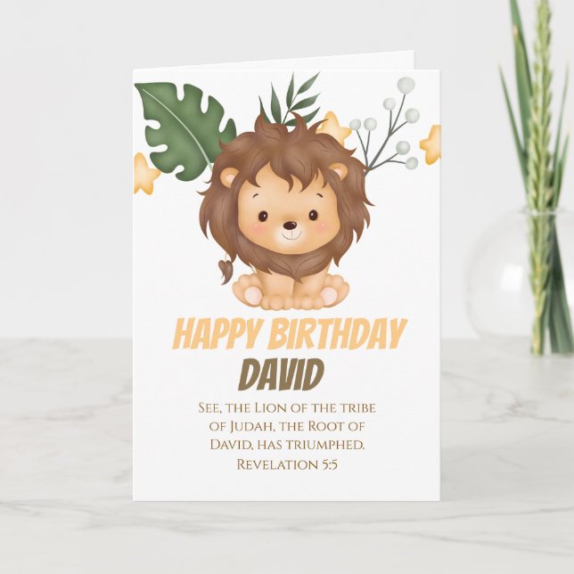 Tarjeta Revelation 5:5 Lion of Judah Christian Greetings  (Anverso)