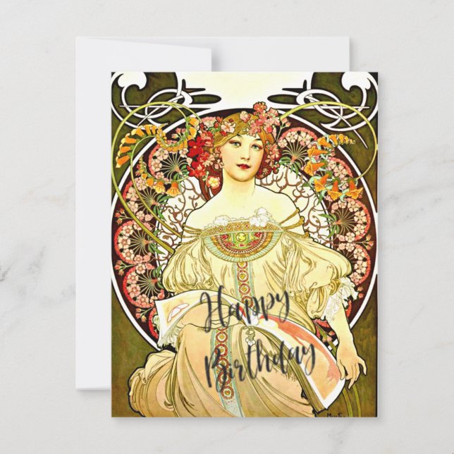 Tarjeta Reveridad, pintura artística fina, saludos de cump (Anverso)