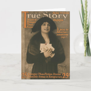 Tarjeta Revista True Story Mayo 1920 Sépia Retro Vintage