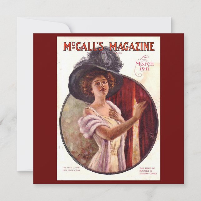Tarjeta Revista Vintage McCall Marzo 1911 (Anverso)