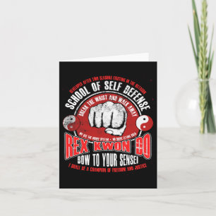Tarjeta Rex Kwon Do Funny Karate Martial Arts Retro