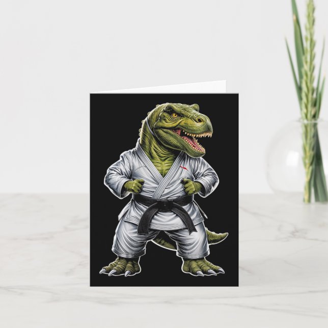 Tarjeta Rex Martial Arts Dinosaur Karate Jiu-jitsu Ninja (Anverso)