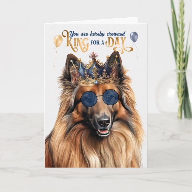 Tarjeta Rey belga de perro de Tervuren por día cumpleaños  (Anverso)
