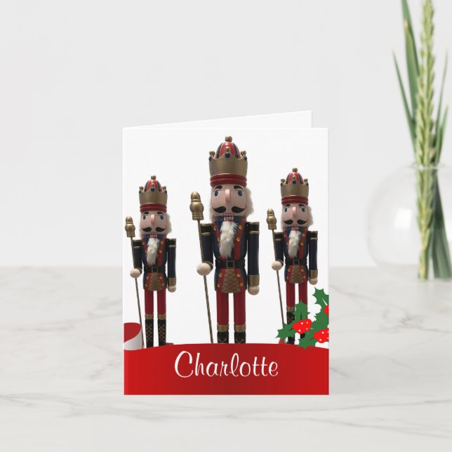 Tarjeta Rey Cascanueces Navidad Personalizada (Anverso)