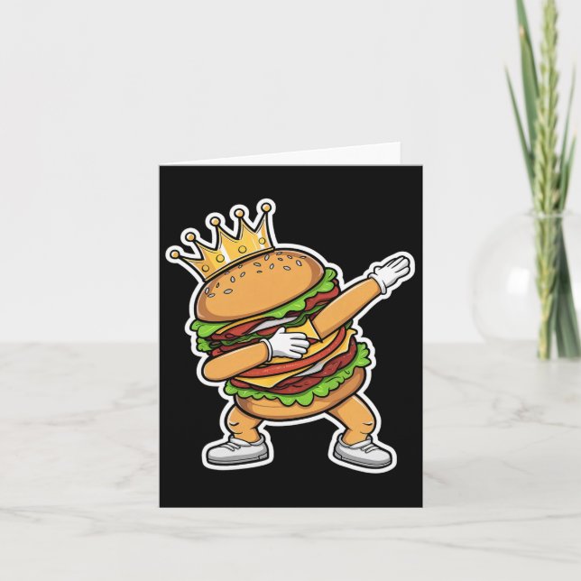 Tarjeta Rey De Burger Dab Bailando Gracioso Hamburguesa (Anverso)